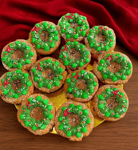 Xmas Wreath Cupcakes