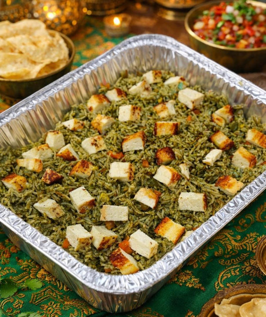 Hariyali Paneer Pulao with Fresh Tomato Salsa